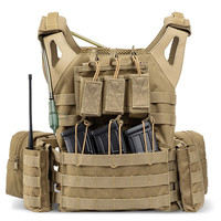 雅科达 JPC轻量化模块防护马甲 MOLLE战术装备户外CS背心 卡其色