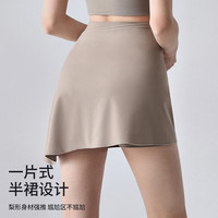 雪茜曼运动三分瑜伽短裤女微喇假两件裙裤套装外穿高腰提臀瑜普拉提 黑色 【两件套/可拆卸裙裤】 XL