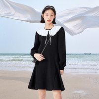 【连衣裙合辑】森马 Semir女高级感气质黑色复古夏季显白遮肉
