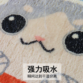 布迪思卫生间地垫浴室吸水防滑垫门垫卧室进门户外卫浴脚垫家用垫子地垫 可爱小熊【仿羊绒】 80*160cm床边毯