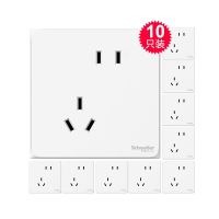 施耐德电气 Schneider Electric 皓呈系列 斜五孔插座 奶油白 10只装