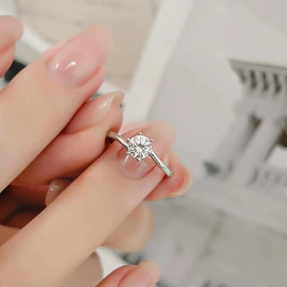 EVERMOND18K金雪花人工培育钻石一克拉求婚戒指河南人造钻戒送女友老婆 18K金2克拉培育钻D/VVS/IGI证书