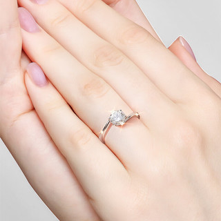 EVERMOND18K金雪花人工培育钻石一克拉求婚戒指河南人造钻戒送女友老婆 18K金2克拉培育钻D/VVS/IGI证书