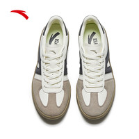 安踏（ANTA）云山丨板鞋德训鞋女经典复古软底休闲运动鞋女 象牙白/松烟灰/城堡灰-2 35.5