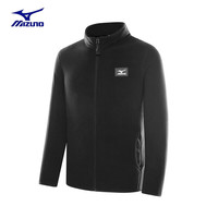 美津浓 Mizuno户外锋衣夹克男抓绒衣秋冬款保暖舒适透气外套 黑色【A2CC2641】 3XL