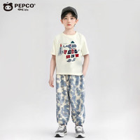 小猪班纳儿童套装中大童夏季短袖套装洋气时尚纯棉夏装男童女童两件套童装 T12短袖套装 120 cm