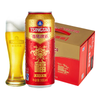 TSINGTAO 青岛啤酒 福如东海10度500mL*12罐 赠博物馆扎杯