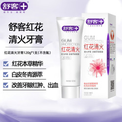 舒客克红花清火牙膏成人无氟口气清新专用牙龈护理不含氟孕妇女旗舰 红花清火 120g*1支