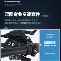 飞鸽铝合金自行车成人山地车自行车男女变速公路自行车油碟赛车 【铝架】深空灰丨辐条轮 26寸 27速