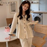 喜孕娇 睡衣春秋薄款月子服纯棉产后8月份哺乳9喂奶10大码套装