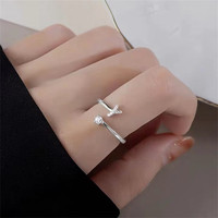 榛橙 【以你之名】925银字母戒指女中国风姓氏开口戒设计感锆石食指戒 S925银戒指 字母C