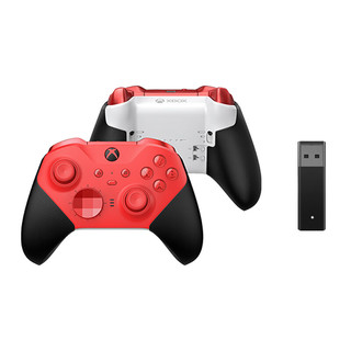 微软（Microsoft）国行 Xbox Series S/游戏手柄 精英手柄二代青春版 精英2手柄 【精英青春版（红）+适配器(第三方)】