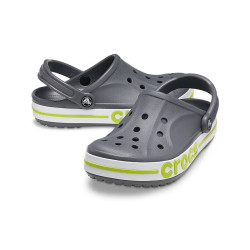 crocs 卡骆驰 洞洞鞋贝雅卡骆班轻便耐磨一脚蹬休闲鞋|205089 石板灰/青柠绿