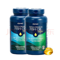 GNC 健安喜 三倍深海鱼油软胶囊 每份1000mg omega-3 辅助降血脂 240粒 2瓶装