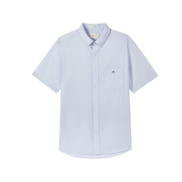 GANT【100%棉】GANT甘特夏季男士休闲通勤衬衣简约百搭纽扣领短袖衬衫