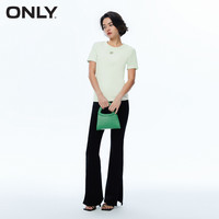 ONLY夏季时尚百搭正肩显瘦纯色通勤简约圆领短袖T恤女|123201177 A53 新芽绿SPROUT GREEN 175/92A/XL