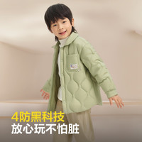 波司登儿童羽绒服春季男童轻薄时尚保暖短款衬衫领清仓秋冬外套 水苔绿4621