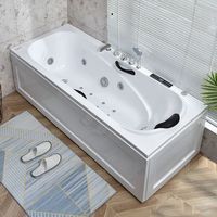 维诺亚加厚亚克力浴缸小户型成人浴缸冲浪按摩恒温加热浴缸豪华智能浴盆 右裙边空缸 加厚 1m