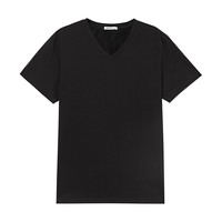 美特斯邦威奥特莱斯短袖t恤男夏季V领修身百搭纯棉日系内搭打底衫 175/96A 亮白色