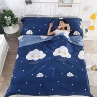 星寇便携式加厚隔脏睡袋四件套水洗双人旅行床单被罩防脏旅游酒店 小云朵 隔脏睡袋四件套 230cm*200cm