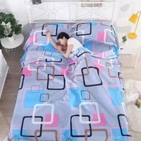 星寇便携式加厚隔脏睡袋四件套水洗双人旅行床单被罩防脏旅游酒店 七彩格子 隔脏睡袋四件套 230cm*180cm