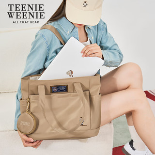 Teenie Weenie托特包女大容量2025TW小熊大休闲通勤单肩包女生上课 单包有子包/卡其棕G0345SS02BG01