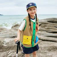 小虎宝儿吸湿速干马甲男童薄款背心女童户外坎肩夏季儿童上衣