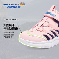 Skechers斯凯奇女童鞋子时尚夏季可机洗中大童包头凉鞋女孩沙滩鞋 【柔软轻便】白色/薰衣草色/WLV 35码