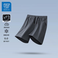 JEANSWEST LIFE真维斯短裤男2025夏季大码宽松休闲舒适百搭裤子 黑色 2XL 140-170斤