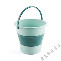 贝净洁折叠水桶 车载加厚塑料桶 便携洗车泡脚桶 户外钓鱼桶 【4.6L】小号浅绿22.2*19.6*15cm