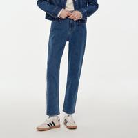 女牛仔裤小熊女装春季简约时髦修腿烟管裤通勤基础休闲牛仔裤