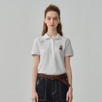 POLO衫女夏季时尚简约小熊刺绣短袖T恤上衣女