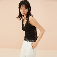 音儿内衣【羽翼轻纱】蕾丝背心女带胸垫打底衫美背吊带文胸一体
