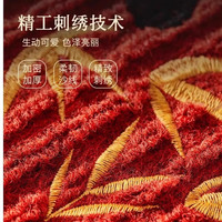 茵尚熊猫刺绣入户门地垫免洗进门口地毯红色喜庆脚垫防滑玄关门垫地毯 慵懒午后红色双条纹刺绣地垫