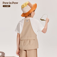 PawinPaw【冰氧酷】卡通小熊童装夏男童拼接工装风短袖T恤 /39 cm