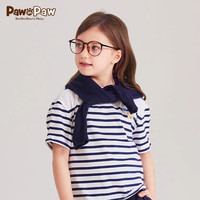 PawinPaw卡通小熊童装夏季女童条纹海军风短袖T恤透气 /59