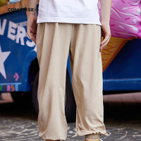 Converse匡威童装男女童夏季薄款防蚊裤长裤四面弹柔软舒适儿童裤子 燕麦色 110 /50 【身高98-104cm】