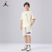 NIKE JORDAN 耐克童装男童短裤2025夏季儿童休闲运动裤子 牛奶白 110 /53 【身高104-110cm】
