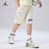 NIKE JORDAN 耐克童装男童短裤2025夏季儿童休闲运动裤子 牛奶白 110 /50 【身高98-104cm】