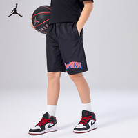 NIKE JORDAN 耐克童装男童短裤2025夏季儿童休闲运动裤子 正黑色 150 /63 【身高140-152cm】