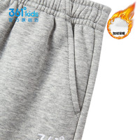 361°童装男女针织加厚加绒长裤冬季小童保暖运动百搭长裤 浅瓦花灰 130cm