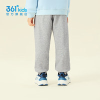 361°童装男女针织加厚加绒长裤冬季小童保暖运动百搭长裤 浅瓦花灰 120cm