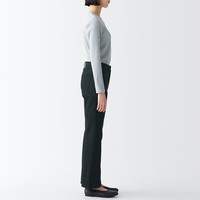 無印良品 MUJI 女式 弹力 牛仔 喇叭裤（股下77cm） BEA88A3S 黑色 23inch