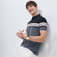 Navigare意大利小帆船夏季灰色polo衫男短袖翻领t恤休闲打底衫