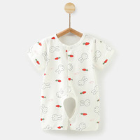 瑄妮薇婴儿开档连体衣夏季薄款宝宝短袖哈衣爬服睡衣新生儿衣服夏装千 冰淇淋 66cm