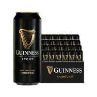 GUINNESS 健力士 爱尔兰进口司陶特黑啤酒440ml＊24罐 赠浪涌杯