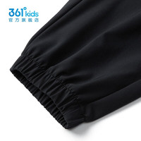 361°童装男女童针织长裤夏季中大童速干运动长裤休闲防蚊裤女童 经典黑【梭织裤】 170 cm