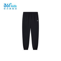 361°童装男女童针织长裤夏季中大童速干运动长裤休闲防蚊裤女童 经典黑【梭织裤】 160 cm