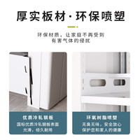 豫正豫正家用现代简约书籍馆多层落地置物架钢制简易图书馆书架 珍珠白单面六层2米高0.8m长副架