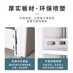 豫正 家用现代简约书籍馆多层落地置物架钢制简易图书馆书架 珍珠白单面六层2米高0.8m长副